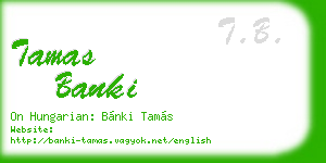tamas banki business card